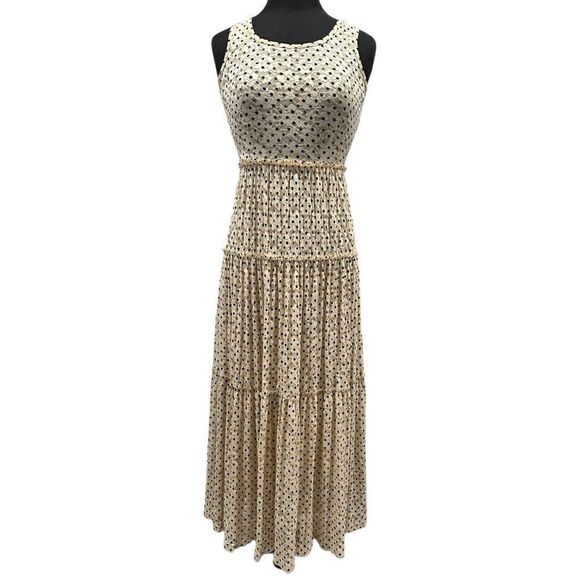 MEADOW Rue Anthropologie Marginy Dotted Lace Tiered Maxi Dress Sz S - Picture 2 of 15